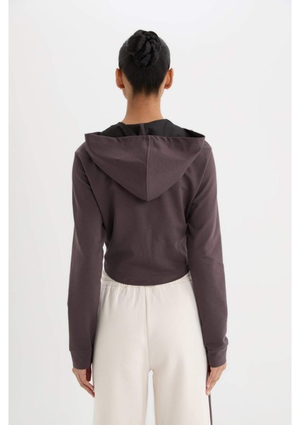 Fit NBA Chicago Bulls Slim Fit Dar Kesim Kapüşonlu Forma Kumaşı Fermuarlı Hırka D6137AX25SP