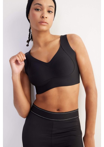 Fit V Yaka Ağır Kumaş Sporcu Bra C5296AX25SP