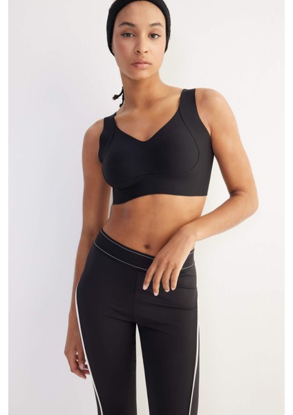 Fit V Yaka Ağır Kumaş Sporcu Bra C5296AX25SP