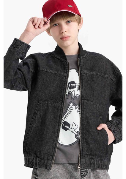 Erkek Çocuk Kolej Yaka Bomber Ceket D6538A825SP