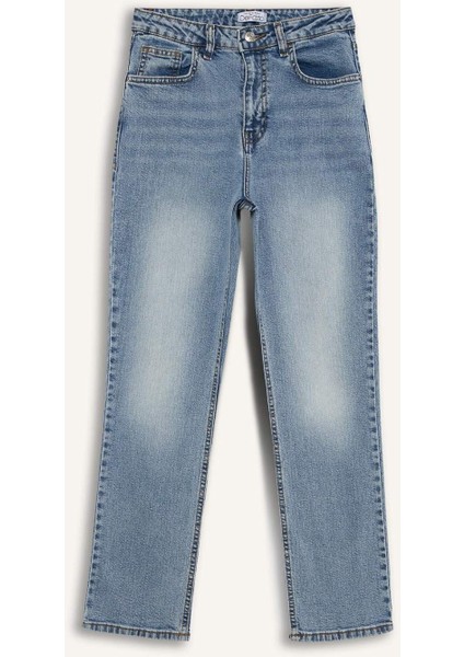 Mary Vintage Straight Fit Yüksek Bel Düz Paça Jean Kar Yıkamalı Pantolon D7981AX25SP