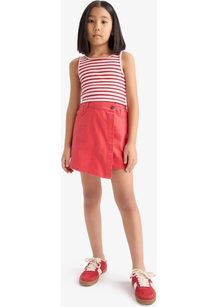 Kız Çocuk Kırmızı Gabardin Şort Etek D9627A825SP