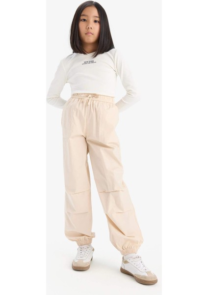 Kız Çocuk Paraşüt Jogger Paça Pamuklu Pantolon D7606A825SM