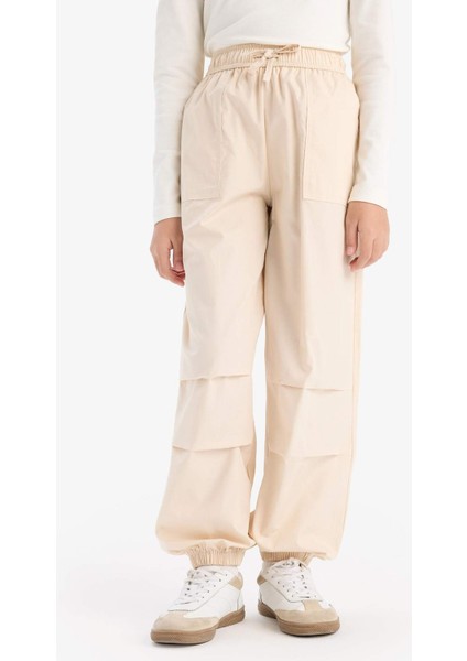 Kız Çocuk Paraşüt Jogger Paça Pamuklu Pantolon D7606A825SM
