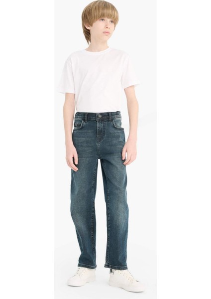 Erkek Çocuk Straight Fit Düz Paça Jean Pantolon D7087A825SP