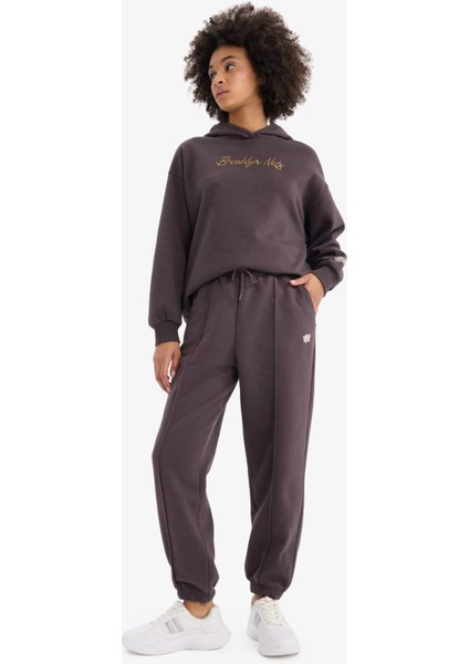 Fit NBA Brooklyn Nets Oversize Geniş Kalıp Çift Cepli Jogger Paça Standart Boy Kalın Sporcu Eşofman Altı D6154AX25SP