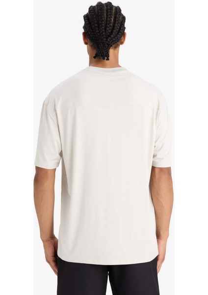 Boxy Fit Bisiklet Yaka Baskılı Sporcu Kısa Kollu Tişört D7365AX25SP