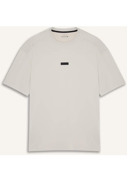 Boxy Fit Bisiklet Yaka Baskılı Sporcu Kısa Kollu Tişört D7365AX25SP