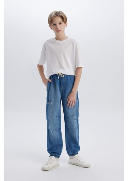 Erkek Çocuk Paraşüt Jean Pantolon D6648A825SP