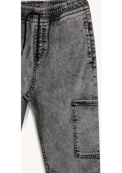 Erkek Çocuk Jogger Fit Esnek Bantlı Paça Jean Pantolon D6554A825SP
