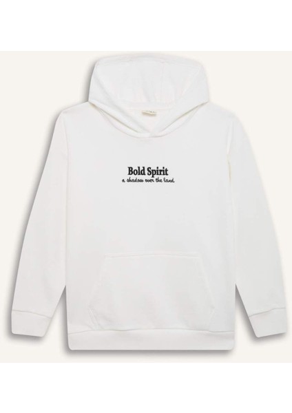 Erkek Çocuk Oversize Geniş Kalıp Kapüşonlu Nakışlı Sweatshirt D8498A825SP