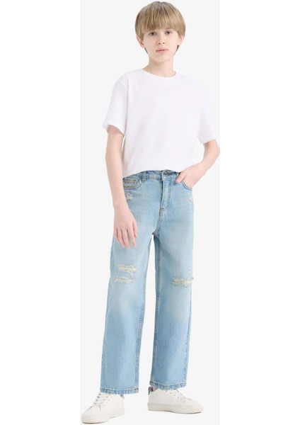 Erkek Çocuk Wide Leg Geniş Paça Jean Pantolon D6844A825SM