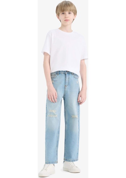 Erkek Çocuk Wide Leg Geniş Paça Jean Pantolon D6844A825SM
