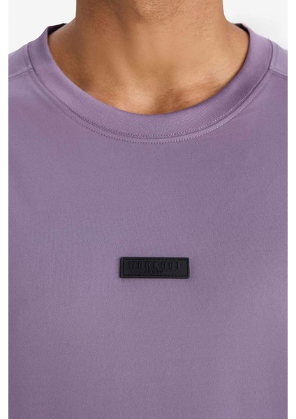 Fit Boxy Fit Bisiklet Yaka Baskılı Sporcu Kısa Kollu Tişört D7365AX25SP