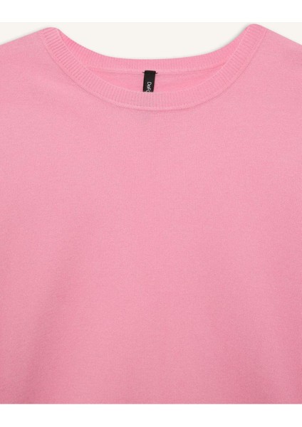 Regular Fit Bisiklet Yaka Basic Düz Kısa Kollu Triko Kazak D6272AX25SM