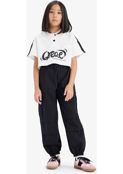 Kız Çocuk Paraşüt Kargo Jogger Paça Pantolon E0162A825SM