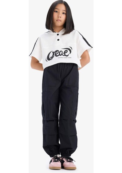 Kız Çocuk Paraşüt Kargo Jogger Paça Pantolon E0162A825SM