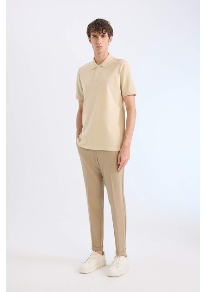 %100 Pamuk Regular Fit Polo Yaka Kısa Kollu Basic Düz Pike Kumaş Tişört C1293AX25SP