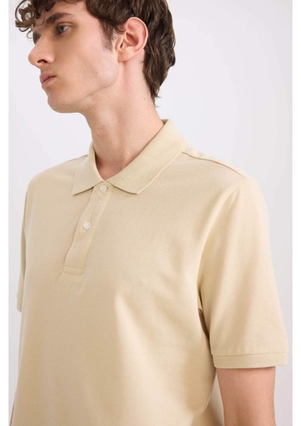 %100 Pamuk Regular Fit Polo Yaka Kısa Kollu Basic Düz Pike Kumaş Tişört C1293AX25SP