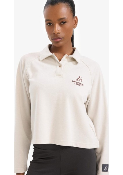 Fit NBA Los Angeles Lakers Polo Yaka Pike Sweatshirt D6152AX25SP