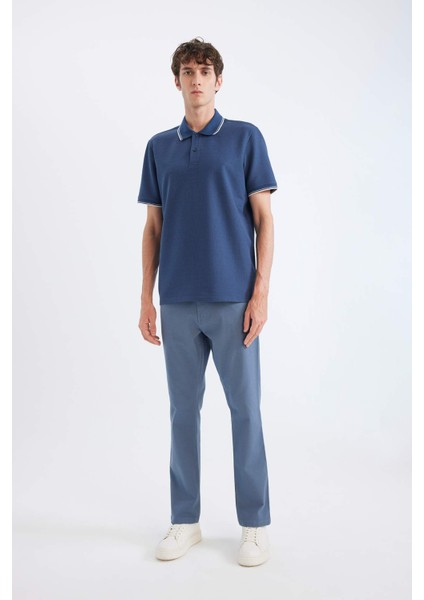 Regular Fit Polo Yaka Kısa Kollu Waffle Tişört D7932AX25SP