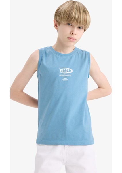 Erkek Çocuk Bisiklet Yaka Baskılı Atlet E0192A825HS