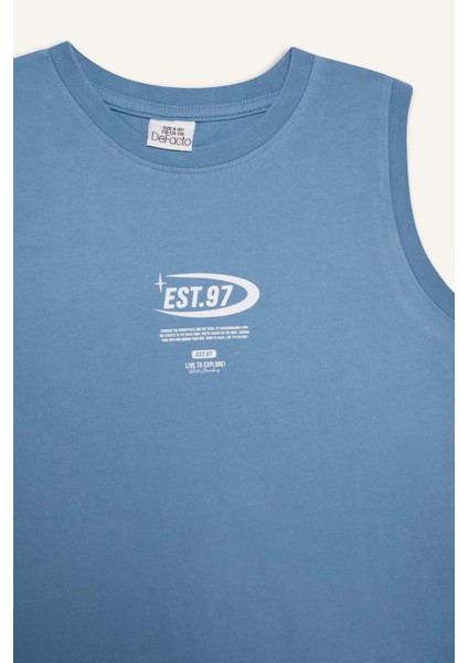 Erkek Çocuk Bisiklet Yaka Baskılı Atlet E0192A825HS