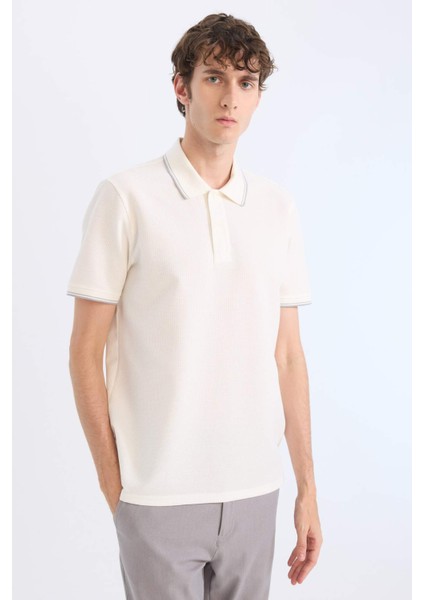 Regular Fit Polo Yaka Waffle Kısa Kollu Tişört D7932AX25SP