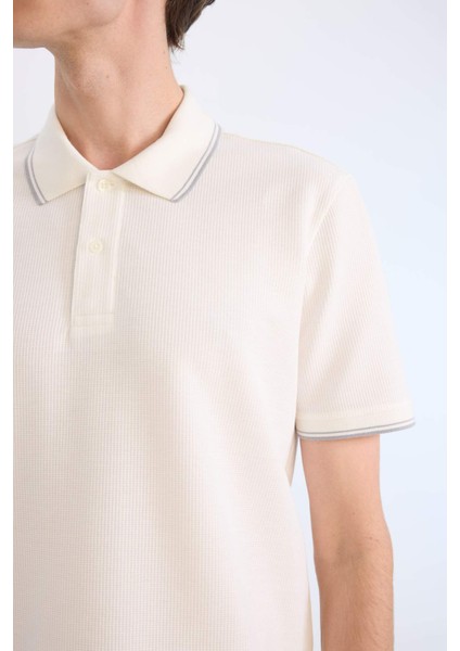 Regular Fit Polo Yaka Waffle Kısa Kollu Tişört D7932AX25SP
