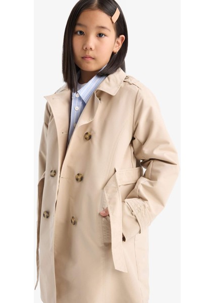 Su Geçirmez Kemerli Trençkot D6937A825SP