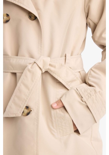 Su Geçirmez Kemerli Trençkot D6937A825SP