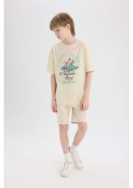 Erkek Çocuk Beli Lastikli Kargo Cepli Şort B5868A825HS