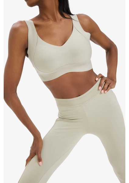 Fit V Yaka Ağır Kumaş Sporcu Bra C5296AX25SP