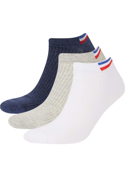 Erkek 3'lü Pamuklu Patik Çorap D9943AXNS
