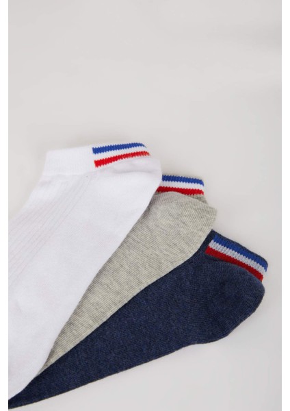 Erkek 3'lü Pamuklu Patik Çorap D9943AXNS
