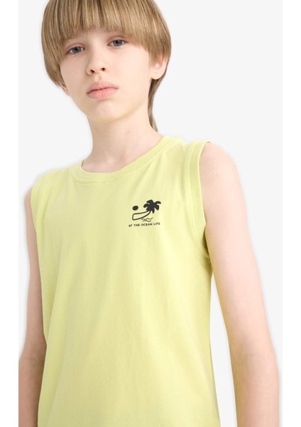 Erkek Çocuk Bisiklet Yaka Baskılı Atlet