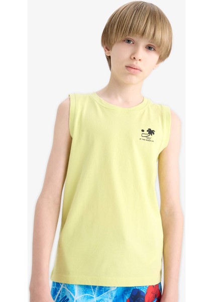 Erkek Çocuk Bisiklet Yaka Baskılı Atlet