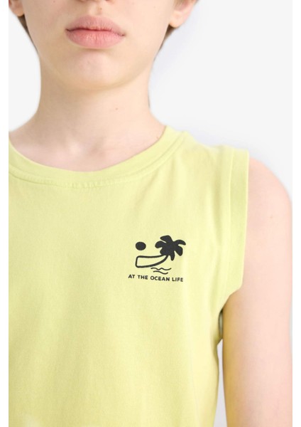 Erkek Çocuk Bisiklet Yaka Baskılı Atlet