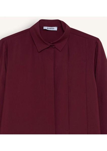 Relax Fit Modal Basic Düz Uzun Kollu Gömlek Tunik D8523AX24WN