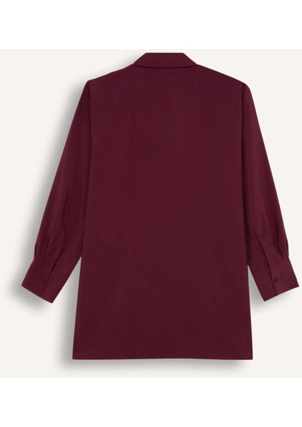 Relax Fit Modal Basic Düz Uzun Kollu Gömlek Tunik D8523AX24WN