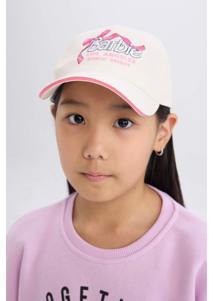 Kız Çocuk Barbie Nakışlı Pamuklu Cap Şapka E0410A825SM