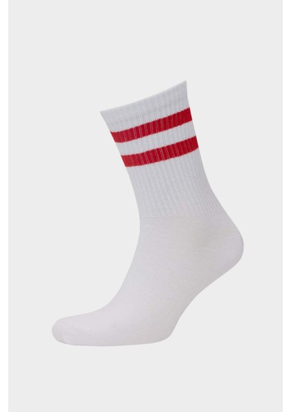 Erkek Rahat Lastikli 3'lü Pamuklu Uzun Çorap D9656AXNS