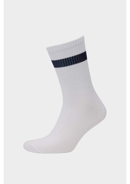 Erkek Rahat Lastikli 3'lü Pamuklu Uzun Çorap D9656AXNS