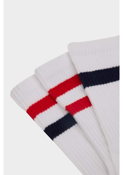 Erkek Rahat Lastikli 3'lü Pamuklu Uzun Çorap D9656AXNS