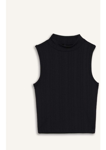 Slim Fit Dar Kesim Yarım Balıkçı Yaka Fitilli Kaşkorse Atlet C7703AX25SP