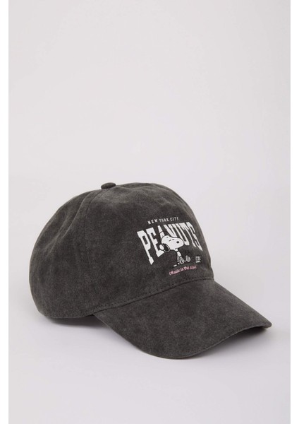 Kız Çocuk Snoopy Baskılı Pamuklu Cap Şapka E0409A825SM