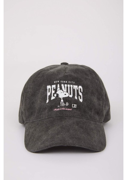 Kız Çocuk Snoopy Baskılı Pamuklu Cap Şapka E0409A825SM