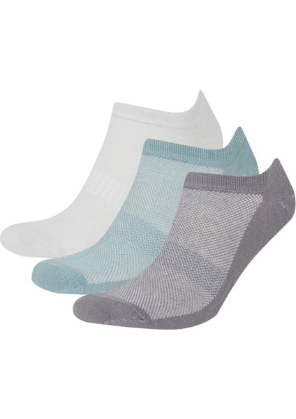 Erkek 3'lü Pamuklu Sneaker Çorap D9954AXNS