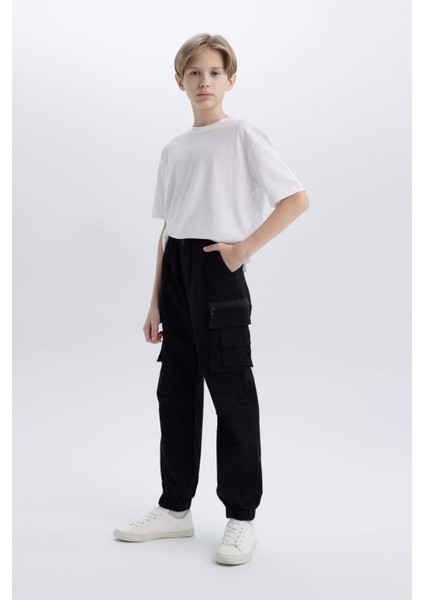 Erkek Çocuk Kargo Jogger Standart Paça Gabardin Pantolon D6313A825SP