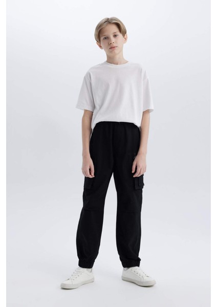 Erkek Çocuk Kargo Jogger Standart Paça Gabardin Pantolon D6313A825SP